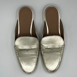 Aerosoles Salome Loafers Mule Gold Pebbled with White Sole Size 9 NWOT